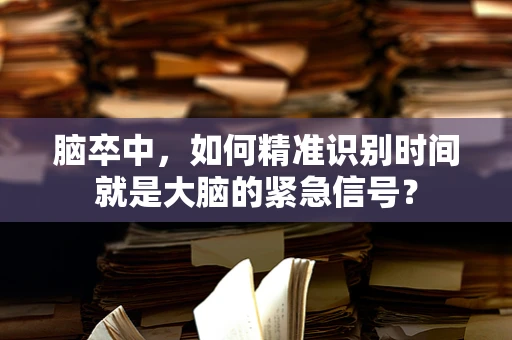 脑卒中，如何精准识别时间就是大脑的紧急信号？